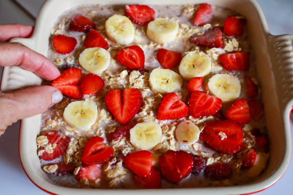 Strawberry Banana Blended Baked Oats