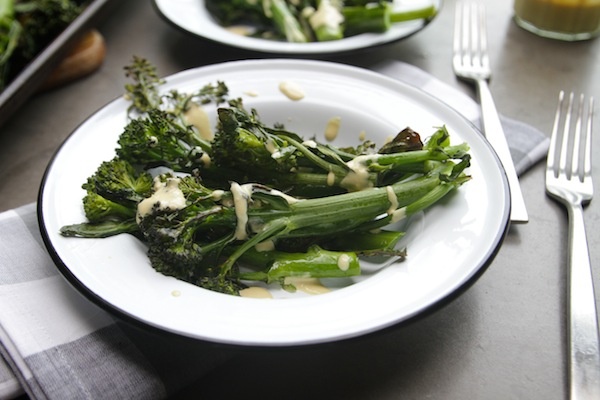 Roasted broccolini with almonds